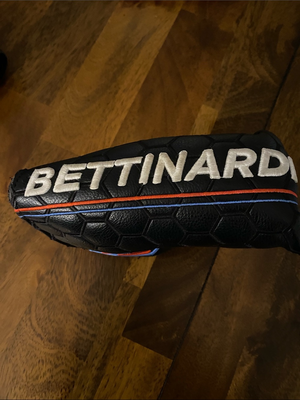 Bettinardi Black Putter Headcover with Blue and Orange Accents